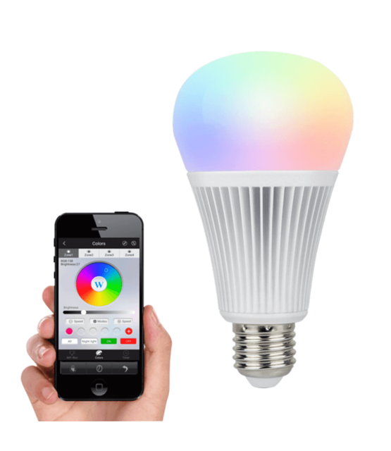 Instelbare E27 LED lamp 12watt RGB+CCT (RGBCCT &amp; 2700K-6500K)