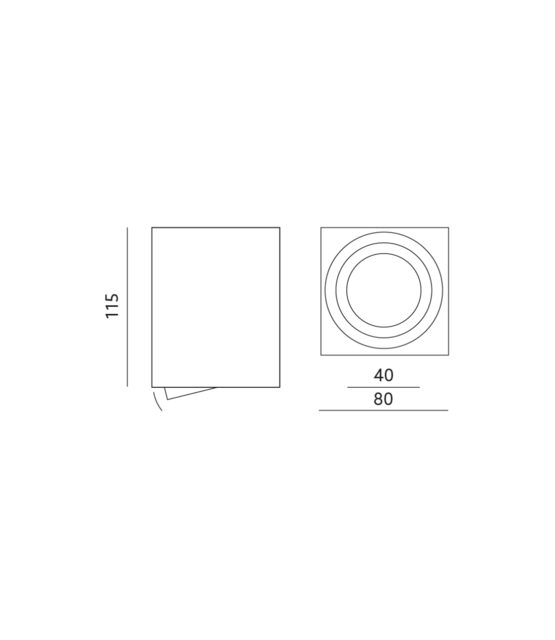 Opbouw armatuur - WIT-37L - kantelbaar
