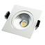 Inbouw LED spot Luksus Vierkante LED inbouwspot WIT- kantelbaar - 5W 2700k extra warm wit - Gatmaat 75mm - IP54