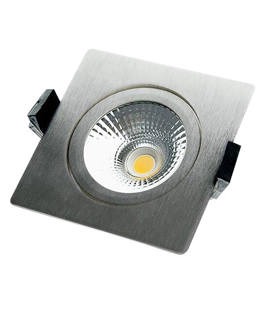 Vierkante LED inbouwspot WIT- kantelbaar - 5W 2700k extra warm wit - Gatmaat 75mm - IP54