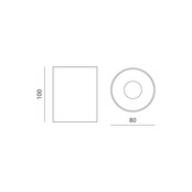 Opbouwspot zwart Ø 80 / 100mm - GU10 - inclusief 3 kleuren binnenringen 1903ZWART TRIO