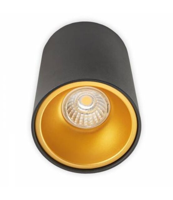 Opbouwspot zwart Ø 97 x 140mm - GU10 - 1811ZWARTGOUD KIVI