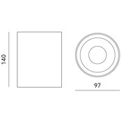 Opbouwspot zwart Ø 97 x 140mm - GU10 - 1811ZWARTGOUD KIVI