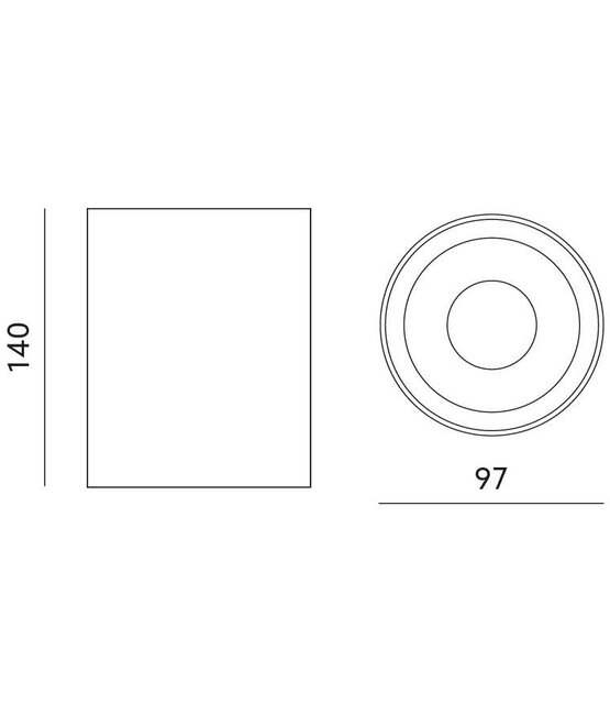 Opbouwspot zwart Ø 97 x 140mm - GU10 - 1811ZWARTGOUD KIVI