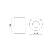 Opbouwspot zwart Ø 64,5 x 92,5mm - GU10 - MANGOROUNDZWART