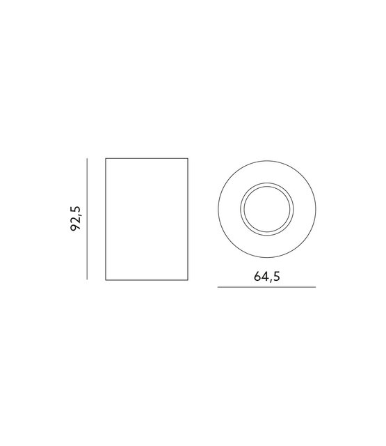 Opbouwspot wit Ø 64,5 x 92,5mm - GU10 - MANGOROUNDWIT