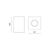 Opbouw spot vierkant zwart Ø 60 x 100mm - GU10 - 1812ZWART - MANGOSQUARE