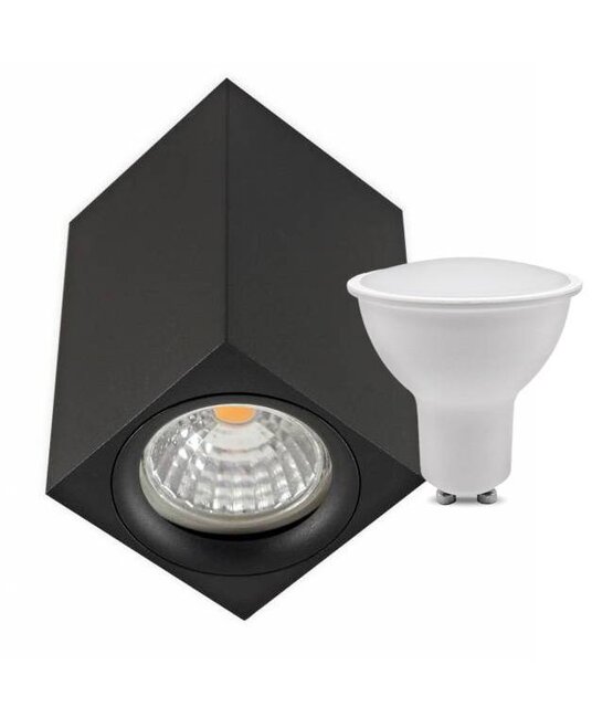 Opbouw spot vierkant zwart Ø 60 x 100mm - GU10 - 1812ZWART - MANGOSQUARE