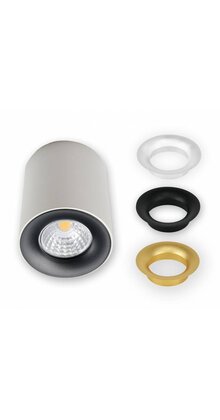 Opbouwspot wit Ø 80 / 100mm - GU10 - inclusief 3 kleuren binnenringen 1903WIT TRIO