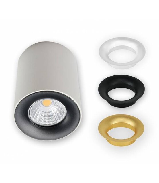 Opbouwspot wit Ø 80 / 100mm - GU10 - inclusief 3 kleuren binnenringen 1903WIT TRIO