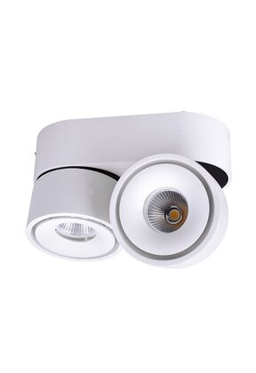 Dubbele Opbouwspot kantelbaar wit Ø 161 x 82mm - 10 watt - 3000K - 1804WIT-DUO