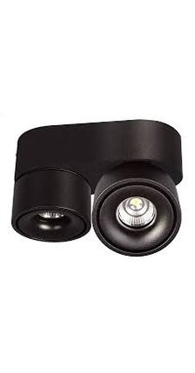 Dubbele Opbouwspot kantelbaar zwart Ø 161 x 82mm - 8 watt - 3000K - 1804ZWART-DUO