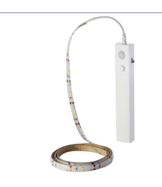 LED strip op batterij 100cm - warm wit - 3000k - inclusief bewegingssensor