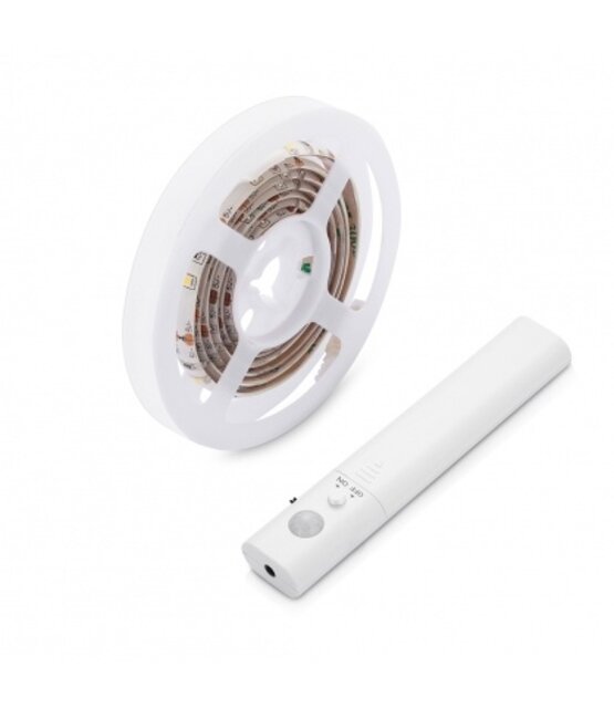 LED strip op batterij 100cm - warm wit - 3000k - inclusief bewegingssensor