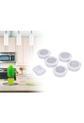 LED spots op batterij inclusief handige afstandsbediening - 5 spots - dimbaar