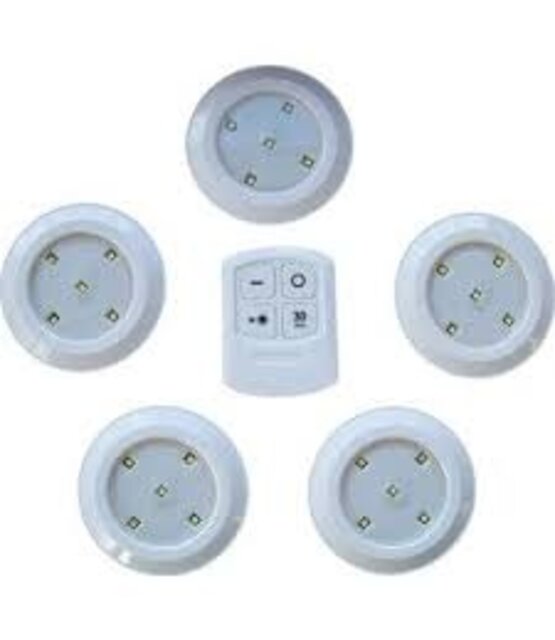 LED spots op batterij inclusief handige afstandsbediening - 5 spots - dimbaar