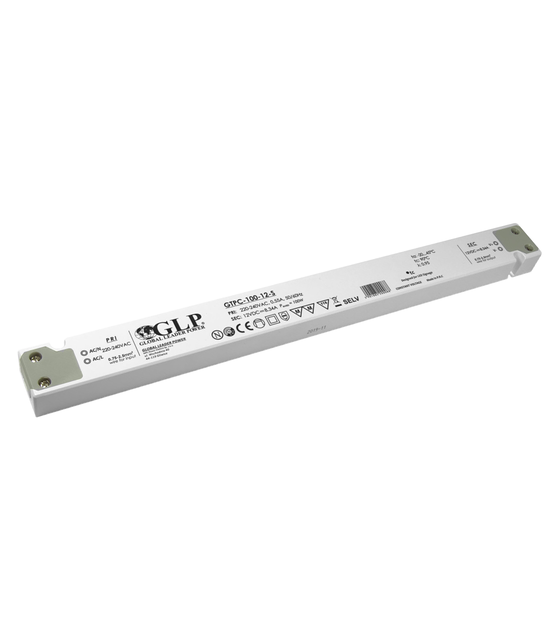 LED voeding 100 watt 12 volt 8,34 Ampère - IP20 - compact - GTPC-100-12-S