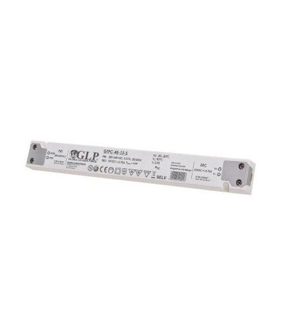 LED voeding 45 watt 12 volt 3,75 Ampère - IP20 - compact