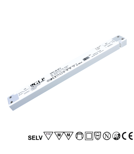 SLIM LED voeding 60 watt 24 volt 2.5 Ampère - IP20 - compact - GTPC-60-24-S