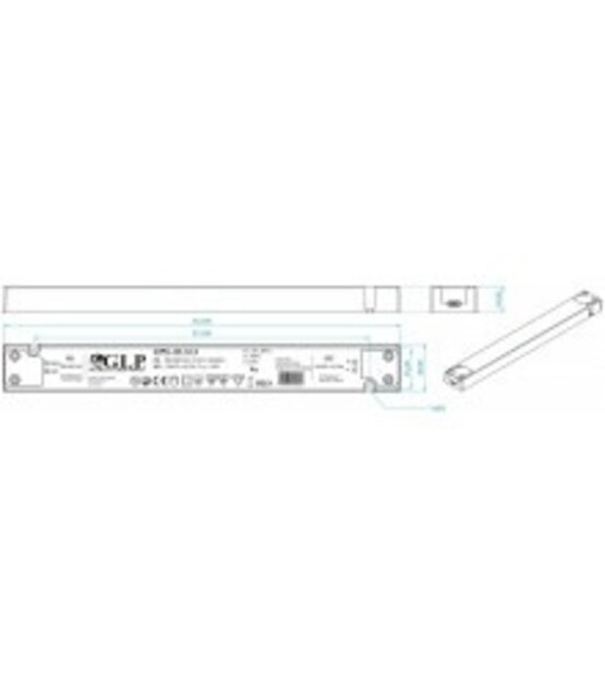 SLIM LED voeding 45 watt 24 volt 1,87 Ampère - IP20 - Slim - GTPC-45-24-S