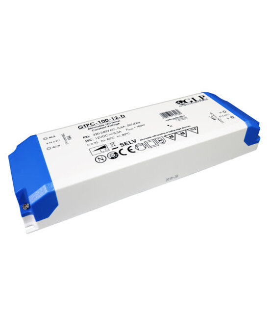 Fase afsnijding dimbare LED voeding 100 watt 12 volt 8,30 ampere - IP20 FTPC100V12-D