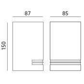 LED wandlamp voor buiten - zwart 87 x 150mm - GU10 - 1909DOWNZWART QUAZAR11