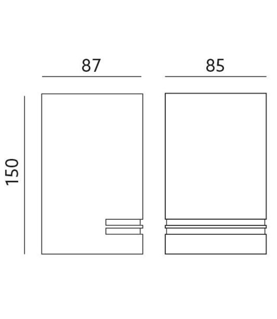 LED wandlamp voor buiten - zwart 87 x 150mm - GU10 - 1909DOWNZWART QUAZAR11
