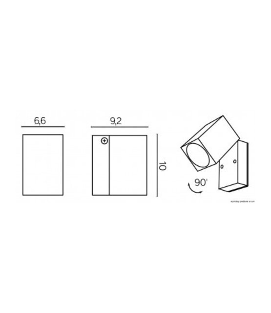 LED wandlamp voor buiten - kantelbaar - zwart 165 x 100mm - GU10 - QUAZAR15ZWART