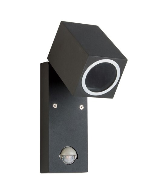 LED wandlamp voor buiten - kantelbaar met lichtsensor - zwart 160 x 93mm - GU10 - QUAZAR15 LX ZWART