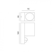 LED wandlamp voor buiten - kantelbaar met lichtsensor - zwart 160 x 93mm - GU10 - QUAZAR15 LX ZWART