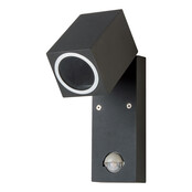 LED wandlamp voor buiten - kantelbaar met lichtsensor - zwart 160 x 93mm - GU10 - QUAZAR15 LX ZWART