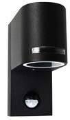 LED wandlamp voor buiten - half rond - met bewegingssensor - zwart 165 x 100mm - GU10 - QUAZAR13 ZWART