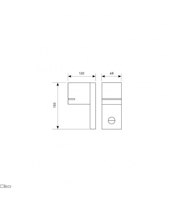 LED wandlamp voor buiten - half rond - met bewegingssensor - zwart 165 x 100mm - GU10 - QUAZAR13 ZWART