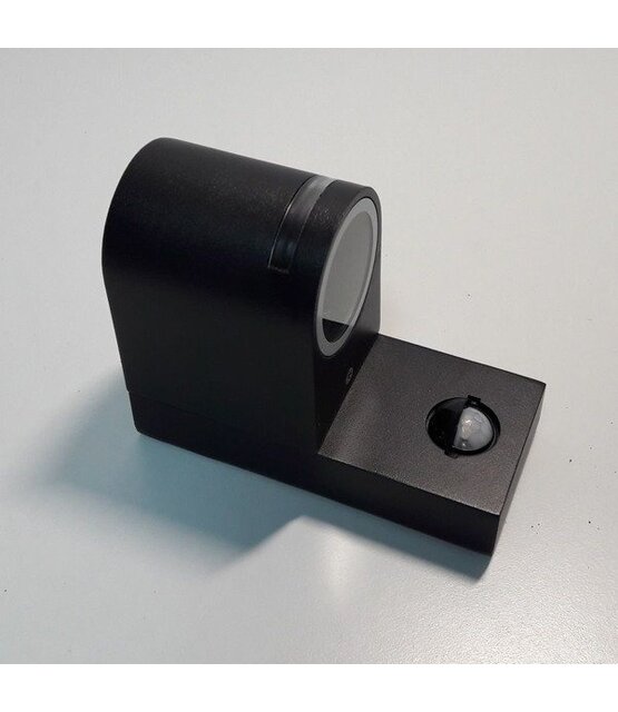 LED wandlamp voor buiten - half rond - met bewegingssensor - zwart 165 x 100mm - GU10 - QUAZAR13 ZWART