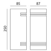 LED updown wandlamp voor buiten - zwart 85 x 250mm - GU10 - QUAZAR7 ZWART