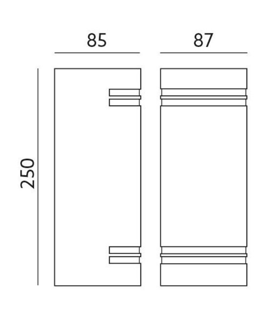 LED updown wandlamp voor buiten - zwart 85 x 250mm - GU10 - QUAZAR7 ZWART