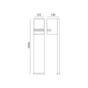 Staande LED lamp voor buiten - zwart 100cm x 12cm - GU10 - QUAZAR12 ZWART