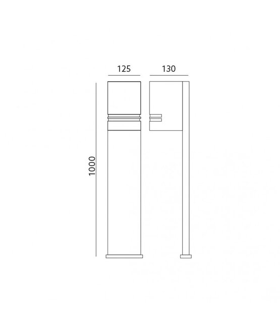Staande LED lamp voor buiten - zwart 100cm x 12cm - GU10 - QUAZAR12 ZWART