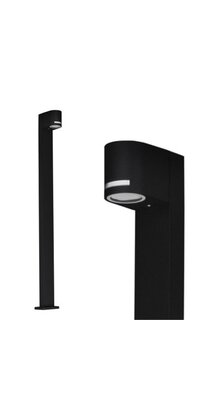 Staande half ronde LED lamp voor buiten - zwart 100cm x 15cm - GU10 - QUAZAR14 ZWART