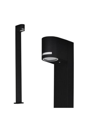 Staande half ronde LED lamp voor buiten - zwart 100cm x 15cm - GU10 - QUAZAR14 ZWART