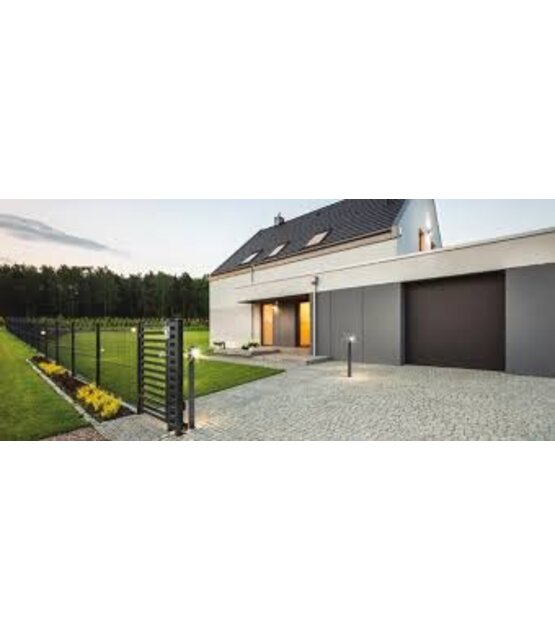 Staande half ronde LED lamp voor buiten - zwart 100cm x 15cm - GU10 - QUAZAR14 ZWART