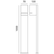 Staande half ronde LED lamp voor buiten - zwart 100cm x 15cm - GU10 - QUAZAR14 ZWART