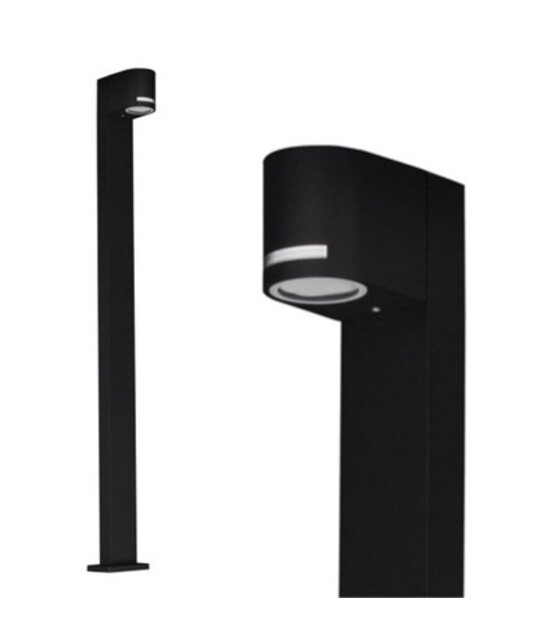 Staande half ronde LED lamp voor buiten - zwart 100cm x 15cm - GU10 - QUAZAR14 ZWART