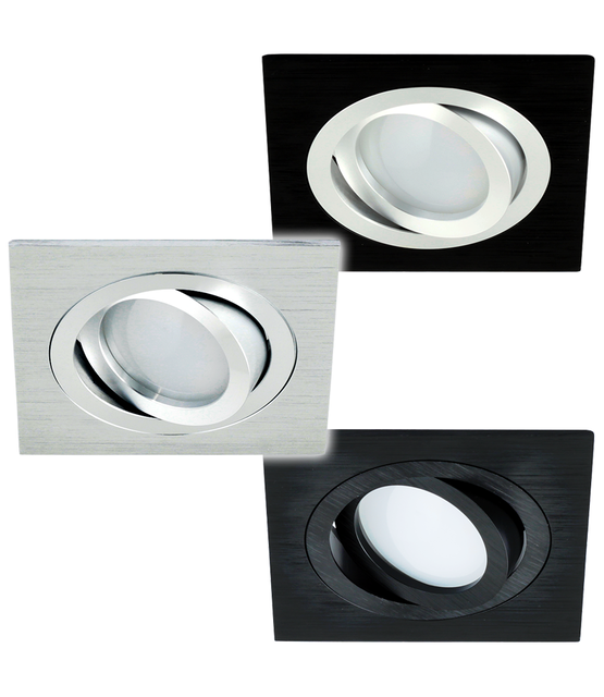 Kantelbare LED spot behuizing - OH328 Chrome