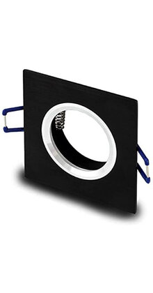 Kantelbare zwarte LED spot behuizing - OH20 Mat Zwart met zilver