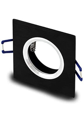 Kantelbare zwarte LED spot behuizing - OH20 Mat Zwart met zilver