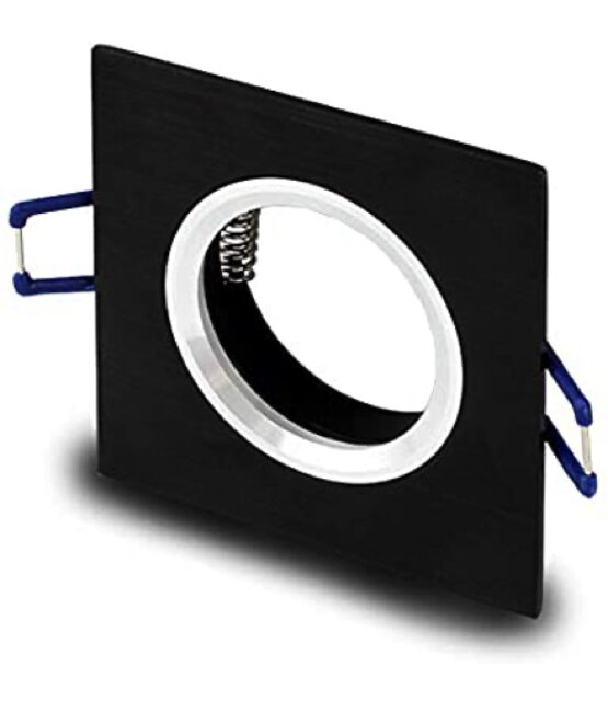 Kantelbare zwarte LED spot behuizing - OH20 Mat Zwart met zilver