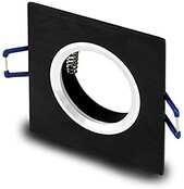 Kantelbare zwarte LED spot behuizing - OH20 Mat Zwart met zilver