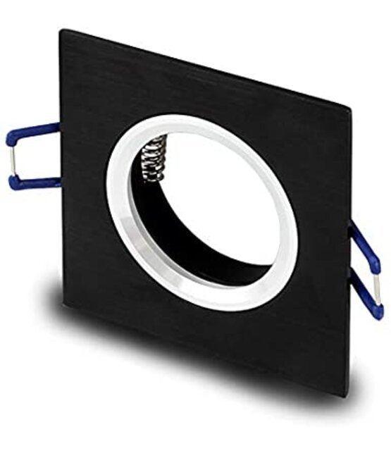 Kantelbare zwarte LED spot behuizing - OH20 Mat Zwart met zilver