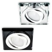 Kantelbare luxe LED spot behuizing - OH51 transparant zwart met zilver